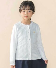 BeBe Petits Pois Vert / ベベ プチ ポワ ヴェール カーディガン・ボレロ | レーシーカットソー長袖カーディガン(95~150cm)