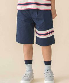 BeBe Petits Pois Vert / ベベ プチ ポワ ヴェール ショート・ハーフ・半端丈パンツ | ストレッチチノライン切替ハーフパンツ(95~160cm)