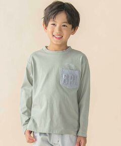 BeBe Petits Pois Vert / ベベ プチ ポワ ヴェール Tシャツ | エンボスポケット天竺長袖Tシャツ(95~160cm)