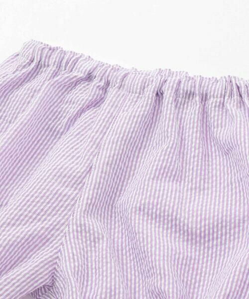 BeBe Petits Pois Vert / ベベ プチ ポワ ヴェール セットアップ | アニマルパッチ刺しゅう半袖Tシャツ+ストライプブルマセット(80~90cm) | 詳細14