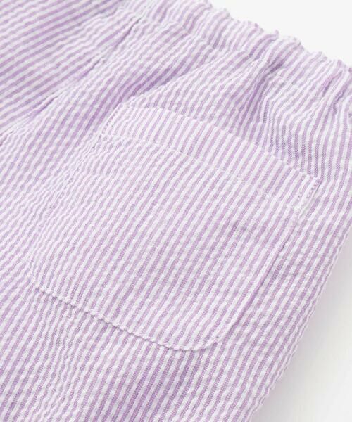 BeBe Petits Pois Vert / ベベ プチ ポワ ヴェール セットアップ | アニマルパッチ刺しゅう半袖Tシャツ+ストライプブルマセット(80~90cm) | 詳細15