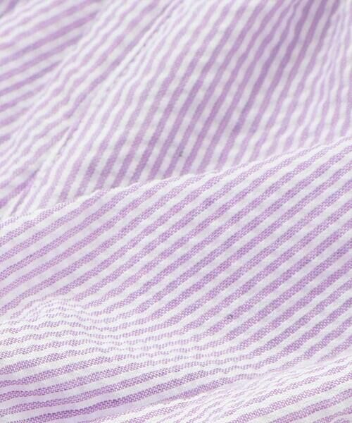 BeBe Petits Pois Vert / ベベ プチ ポワ ヴェール セットアップ | アニマルパッチ刺しゅう半袖Tシャツ+ストライプブルマセット(80~90cm) | 詳細18