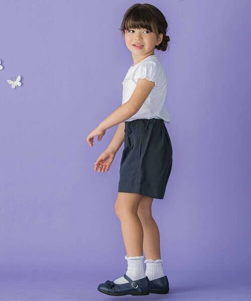 BeBe Petits Pois Vert / ベベ プチ ポワ ヴェール ミニ・ひざ丈スカート | 裾ダブルウエストバンドキュロットパンツ(95~160cm) | 詳細2