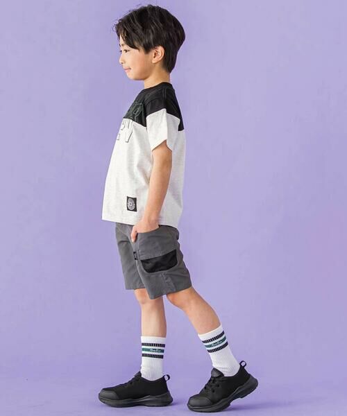 BeBe Petits Pois Vert / ベベ プチ ポワ ヴェール ショート・ハーフ・半端丈パンツ | 【撥水】ポケットメッシュ切り替えサイドポケットハーフパンツ(95~150cm) | 詳細4