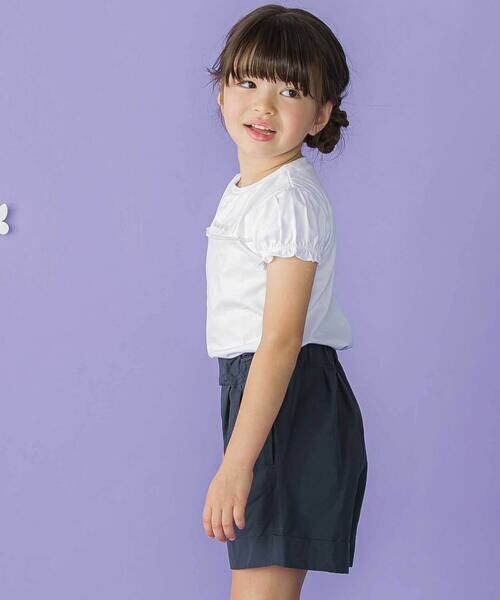 BeBe Petits Pois Vert / ベベ プチ ポワ ヴェール Tシャツ | パールラインパフスリーブ天竺Tシャツ(95~160cm) | 詳細2