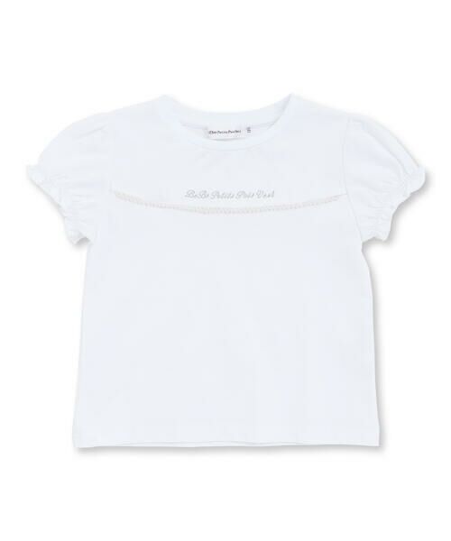 BeBe Petits Pois Vert / ベベ プチ ポワ ヴェール Tシャツ | パールラインパフスリーブ天竺Tシャツ(95~160cm) | 詳細4