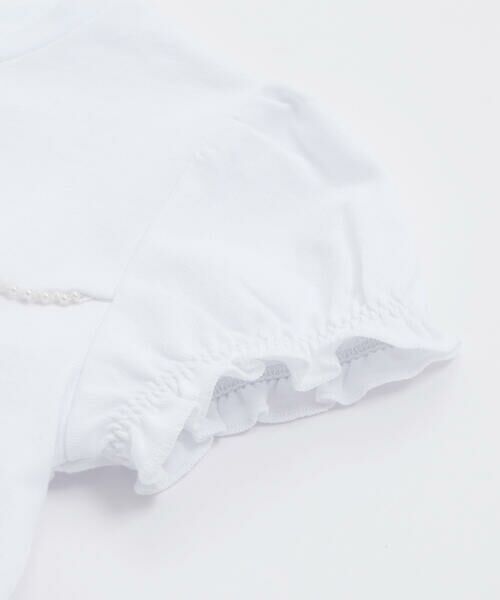 BeBe Petits Pois Vert / ベベ プチ ポワ ヴェール Tシャツ | パールラインパフスリーブ天竺Tシャツ(95~160cm) | 詳細8