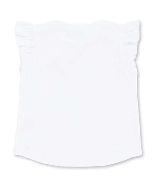 BeBe Petits Pois Vert / ベベ プチ ポワ ヴェール Tシャツ | おめかしGIRLプリント天竺フリルスリーブTシャツ(95~150cm) | 詳細5