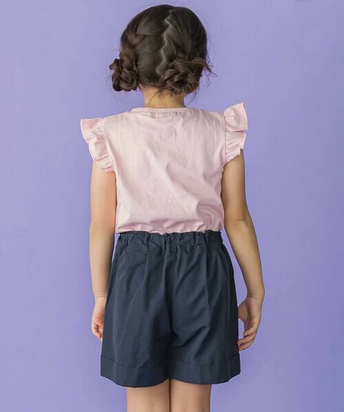 BeBe Petits Pois Vert / ベベ プチ ポワ ヴェール Tシャツ | おめかしGIRLプリント天竺フリルスリーブTシャツ(95~150cm) | 詳細9