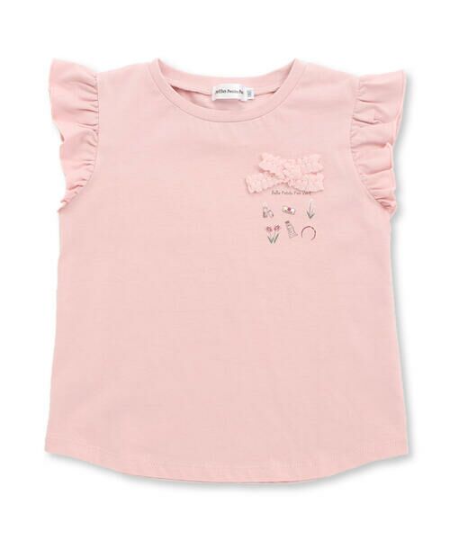 BeBe Petits Pois Vert / ベベ プチ ポワ ヴェール Tシャツ | おめかしGIRLプリント天竺フリルスリーブTシャツ(95~150cm) | 詳細10