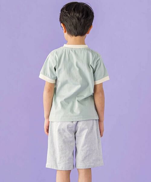 BeBe Petits Pois Vert / ベベ プチ ポワ ヴェール Tシャツ | フォトプリント天竺配色半袖リンガーTシャツ(95~150cm) | 詳細5