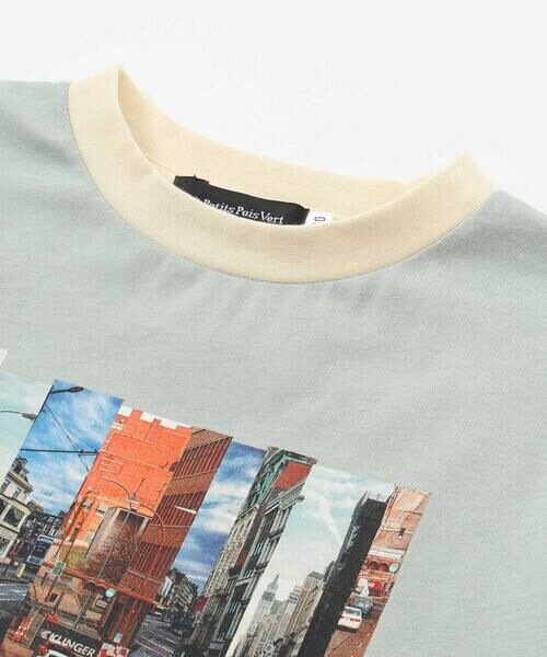BeBe Petits Pois Vert / ベベ プチ ポワ ヴェール Tシャツ | フォトプリント天竺配色半袖リンガーTシャツ(95~150cm) | 詳細9