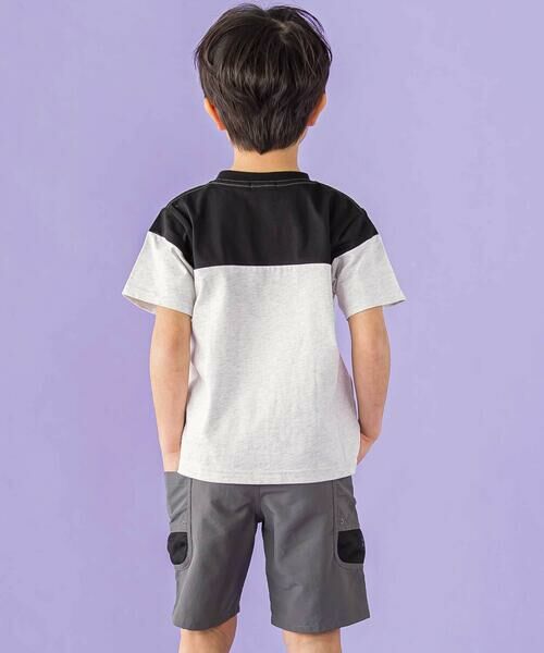 BeBe Petits Pois Vert / ベベ プチ ポワ ヴェール Tシャツ | バイカラーBIGロゴプリント天竺半袖Tシャツ(95~160cm) | 詳細3