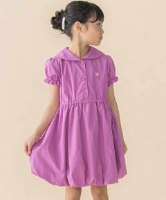 BeBe Petits Pois Vert / ベベ プチ ポワ ヴェール ミニ丈・ひざ丈ワンピース | 丸襟パフスリーブバルーンワンピース(95~150cm)