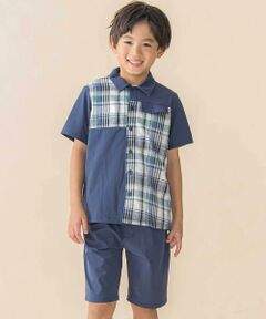 ファミリア 青ストライプセットアップ140 キッズ セットアップ（条件：ブルー系）| ファッション通販