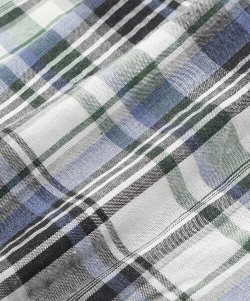 BeBe Petits Pois Vert / ベベ プチ ポワ ヴェール セットアップ | チェック＆無地切り替え半袖シャツ+ハーフパンツセットアップ(95~150cm) | 詳細16