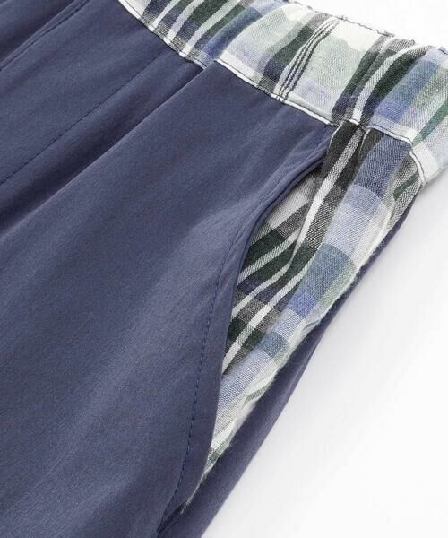 BeBe Petits Pois Vert / ベベ プチ ポワ ヴェール セットアップ | チェック＆無地切り替え半袖シャツ+ハーフパンツセットアップ(95~150cm) | 詳細18