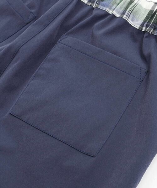 BeBe Petits Pois Vert / ベベ プチ ポワ ヴェール セットアップ | チェック＆無地切り替え半袖シャツ+ハーフパンツセットアップ(95~150cm) | 詳細19