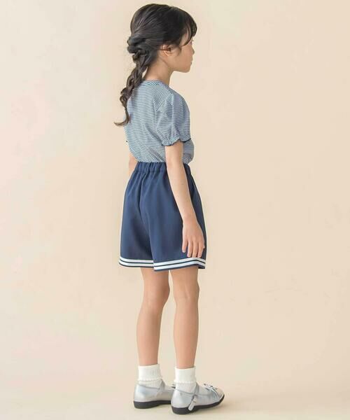 BeBe Petits Pois Vert / ベベ プチ ポワ ヴェール ミニ・ひざ丈スカート | 裾ダブルラインマリン風キュロットパンツ(95~160cm) | 詳細2