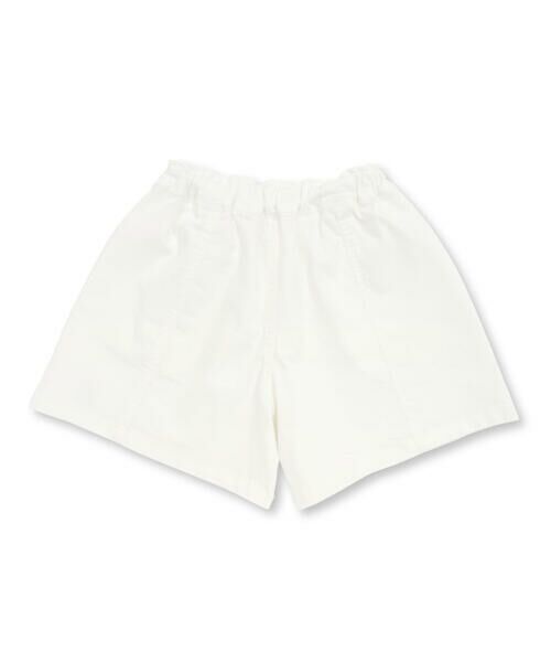 BeBe Petits Pois Vert / ベベ プチ ポワ ヴェール ミニ・ひざ丈スカート | センター切り替えワンポイント刺しゅうデニムキュロットパンツ(95~160cm) | 詳細5