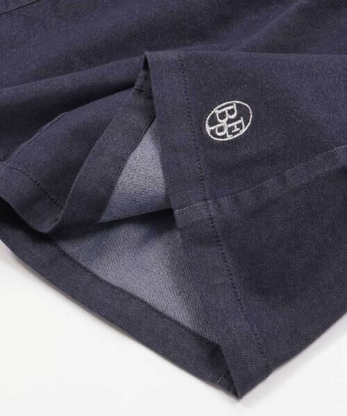 BeBe Petits Pois Vert / ベベ プチ ポワ ヴェール ミニ・ひざ丈スカート | センター切り替えワンポイント刺しゅうデニムキュロットパンツ(95~160cm) | 詳細11