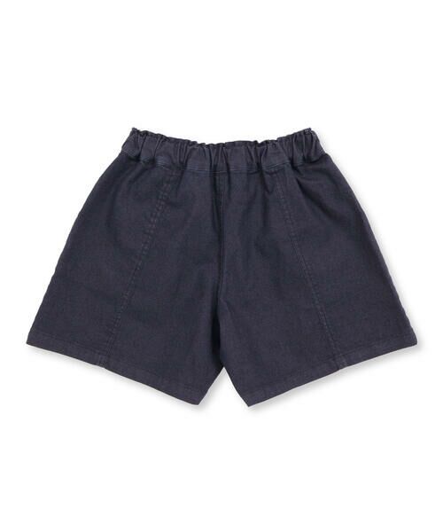 BeBe Petits Pois Vert / ベベ プチ ポワ ヴェール ミニ・ひざ丈スカート | センター切り替えワンポイント刺しゅうデニムキュロットパンツ(95~160cm) | 詳細7