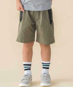 BeBe Petits Pois Vert / ベベ プチ ポワ ヴェール ショート・ハーフ・半端丈パンツ | 【速乾】配色フラップ水陸両用ハーフパンツ(95~150cm)