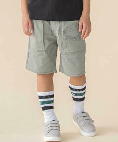 BeBe Petits Pois Vert / ベベ プチ ポワ ヴェール ショート・ハーフ・半端丈パンツ | チノストレッチアウトポケットミリタリーハーフパンツ(95~160cm)