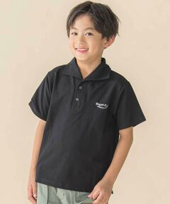 BeBe Petits Pois Vert / ベベ プチ ポワ ヴェール Tシャツ | オープンカラー風鹿の子半袖ポロシャツ(95~150cm)