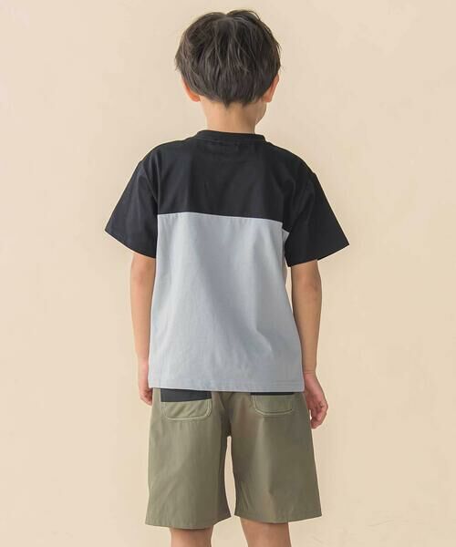 BeBe Petits Pois Vert / ベベ プチ ポワ ヴェール Tシャツ | 天竺バイカラーステッチテープポイント半袖Tシャツ(95~160cm) | 詳細2