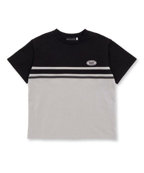 BeBe Petits Pois Vert / ベベ プチ ポワ ヴェール Tシャツ | 天竺バイカラーステッチテープポイント半袖Tシャツ(95~160cm) | 詳細4