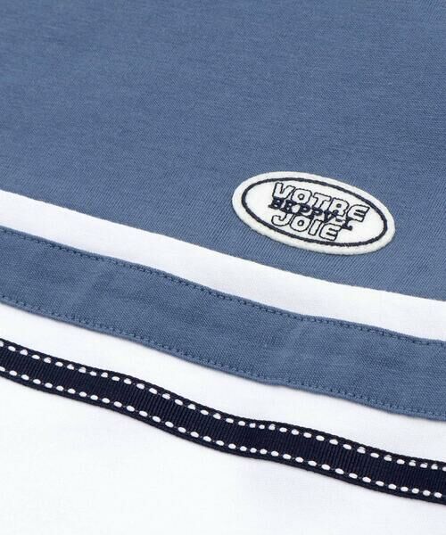 BeBe Petits Pois Vert / ベベ プチ ポワ ヴェール Tシャツ | 天竺バイカラーステッチテープポイント半袖Tシャツ(95~160cm) | 詳細11