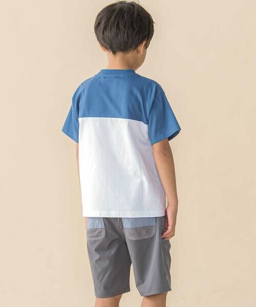 BeBe Petits Pois Vert / ベベ プチ ポワ ヴェール Tシャツ | 天竺バイカラーステッチテープポイント半袖Tシャツ(95~160cm) | 詳細7