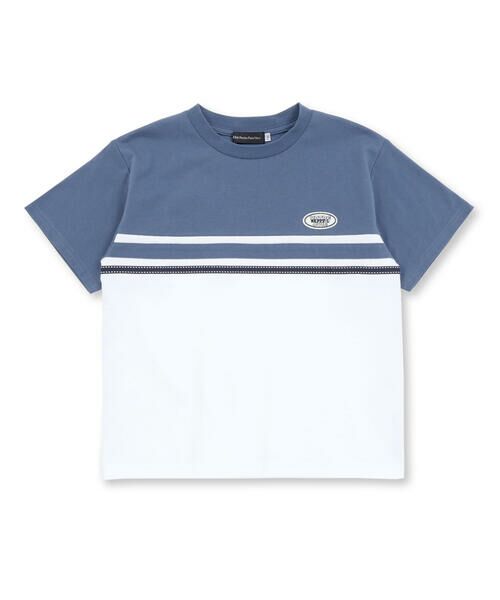 BeBe Petits Pois Vert / ベベ プチ ポワ ヴェール Tシャツ | 天竺バイカラーステッチテープポイント半袖Tシャツ(95~160cm) | 詳細9