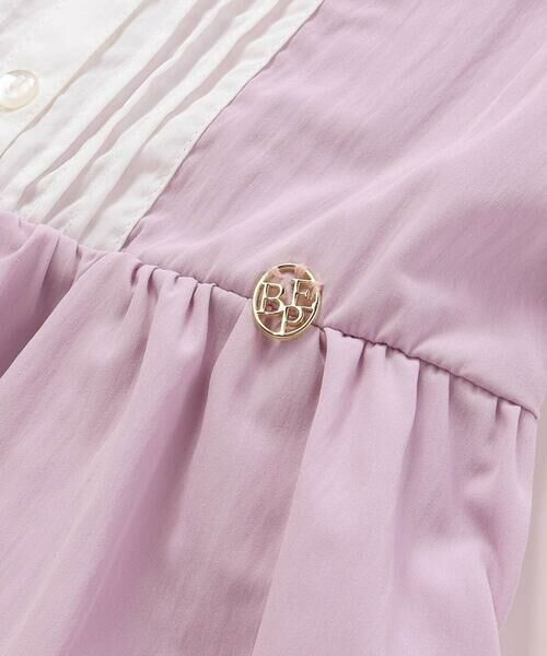 BeBe Petits Pois Vert / ベベ プチ ポワ ヴェール ミニ丈・ひざ丈ワンピース | 【店舗限定】配色フロントタックノースリーブワンピース(95~150cm)<br> | 詳細12