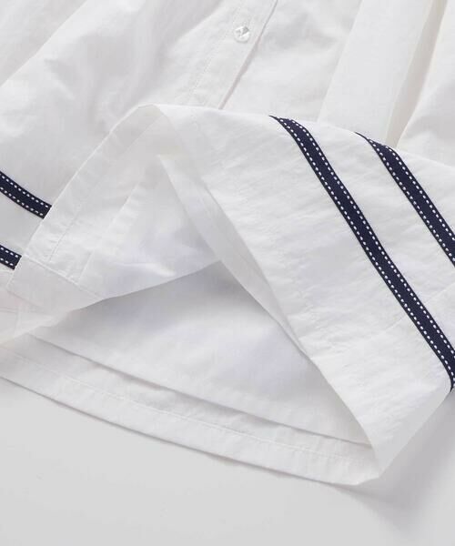 BeBe Petits Pois Vert / ベベ プチ ポワ ヴェール ミニ丈・ひざ丈ワンピース | 【店舗限定】ライン襟付き前開きパフスリーブワンピース(95~150cm)<br> | 詳細10