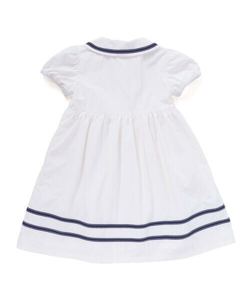 BeBe Petits Pois Vert / ベベ プチ ポワ ヴェール ミニ丈・ひざ丈ワンピース | 【店舗限定】ライン襟付き前開きパフスリーブワンピース(95~150cm)<br> | 詳細6