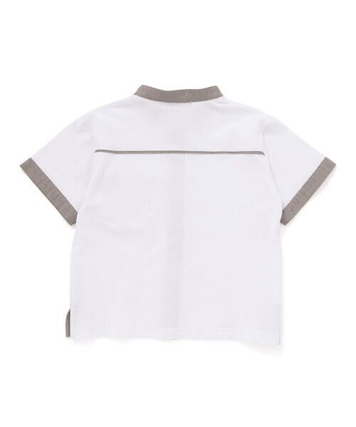 BeBe Petits Pois Vert / ベベ プチ ポワ ヴェール シャツ・ブラウス | 【店舗限定】カノコ+ダンガリー配色シャツ+ハーフパンツセット(95~150cm)<br> | 詳細6