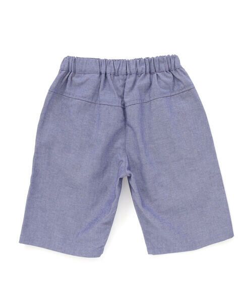 BeBe Petits Pois Vert / ベベ プチ ポワ ヴェール シャツ・ブラウス | 【店舗限定】カノコ+ダンガリー配色シャツ+ハーフパンツセット(95~150cm)<br> | 詳細15