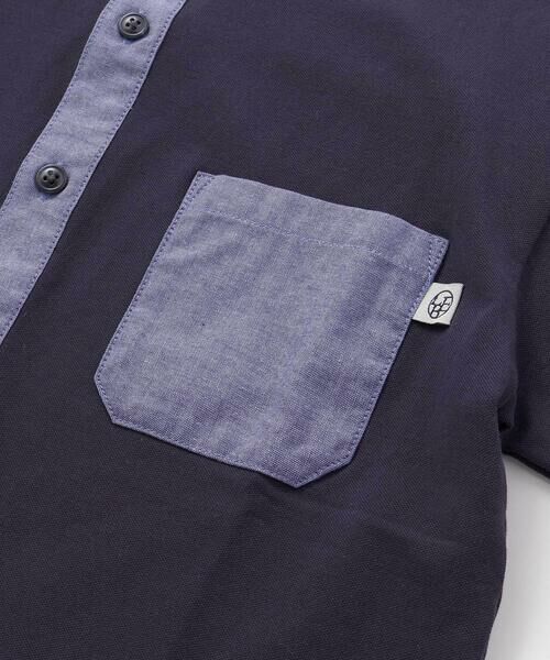 BeBe Petits Pois Vert / ベベ プチ ポワ ヴェール シャツ・ブラウス | 【店舗限定】カノコ+ダンガリー配色シャツ+ハーフパンツセット(95~150cm)<br> | 詳細17