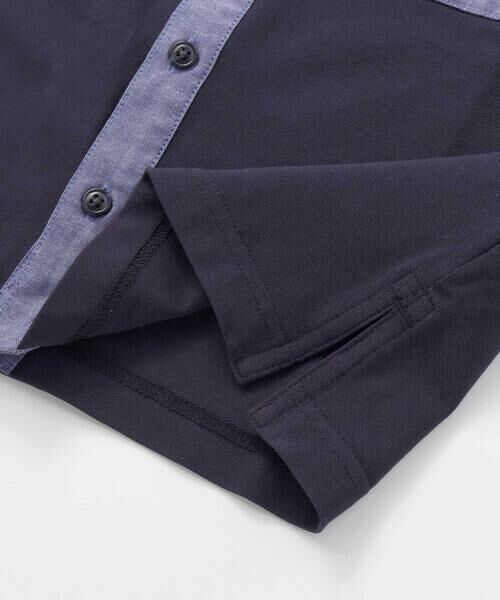 BeBe Petits Pois Vert / ベベ プチ ポワ ヴェール シャツ・ブラウス | 【店舗限定】カノコ+ダンガリー配色シャツ+ハーフパンツセット(95~150cm)<br> | 詳細20