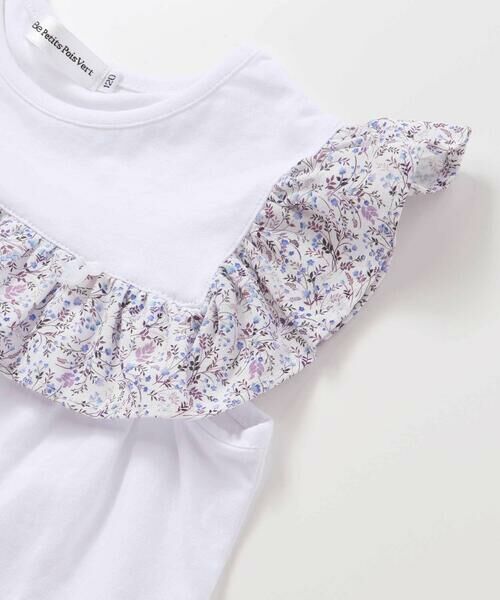 BeBe Petits Pois Vert / ベベ プチ ポワ ヴェール セットアップ | 【店舗限定】花柄スクエアフリルチュニック+ショートパンツセット(95~150cm)<br> | 詳細15