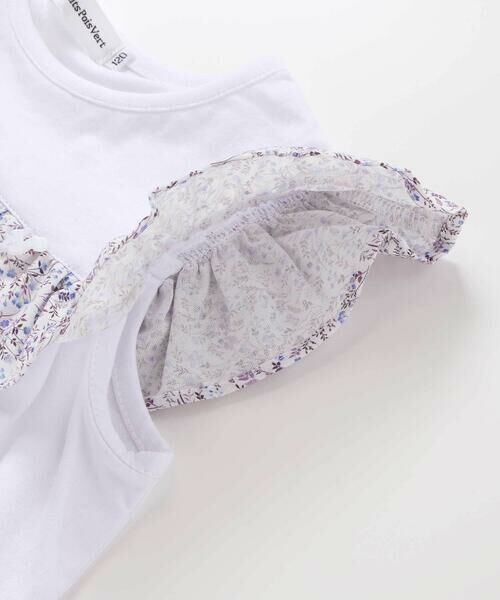 BeBe Petits Pois Vert / ベベ プチ ポワ ヴェール セットアップ | 【店舗限定】花柄スクエアフリルチュニック+ショートパンツセット(95~150cm)<br> | 詳細16