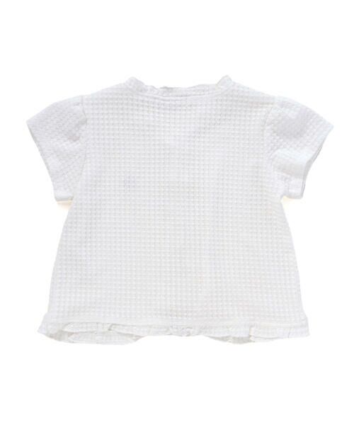 BeBe Petits Pois Vert / ベベ プチ ポワ ヴェール カーディガン・ボレロ | 【店舗限定】格子編みカットソーフリル半袖ボレロ(95~150cm)<br> | 詳細8