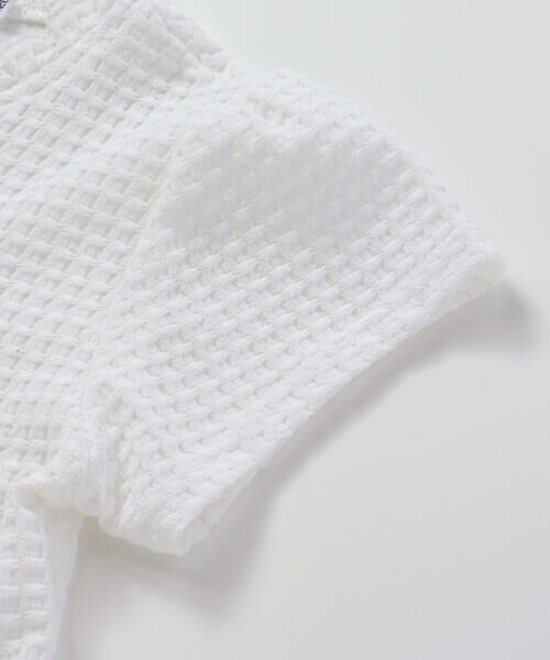 BeBe Petits Pois Vert / ベベ プチ ポワ ヴェール カーディガン・ボレロ | 【店舗限定】格子編みカットソーフリル半袖ボレロ(95~150cm)<br> | 詳細11