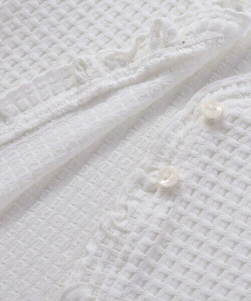 BeBe Petits Pois Vert / ベベ プチ ポワ ヴェール カーディガン・ボレロ | 【店舗限定】格子編みカットソーフリル半袖ボレロ(95~150cm)<br> | 詳細12