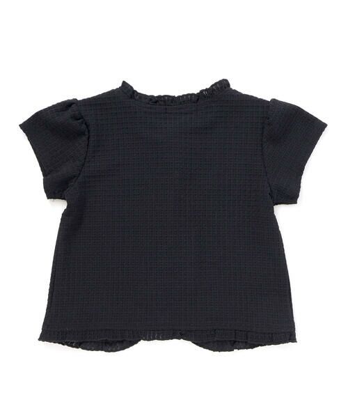 BeBe Petits Pois Vert / ベベ プチ ポワ ヴェール カーディガン・ボレロ | 【店舗限定】格子編みカットソーフリル半袖ボレロ(95~150cm)<br> | 詳細20