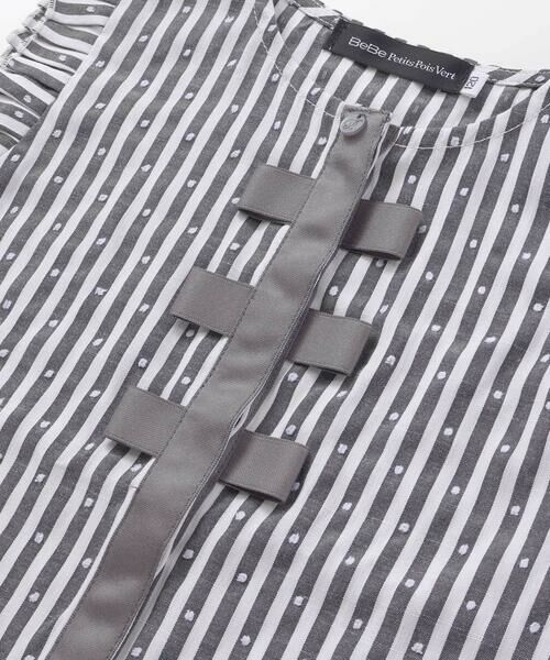 BeBe Petits Pois Vert / ベベ プチ ポワ ヴェール シャツ・ブラウス | 【店舗限定】ドビードットストライプノースリーブブラウス(95~150cm)<br> | 詳細10