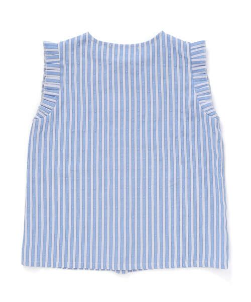 BeBe Petits Pois Vert / ベベ プチ ポワ ヴェール シャツ・ブラウス | 【店舗限定】ドビードットストライプノースリーブブラウス(95~150cm)<br> | 詳細16