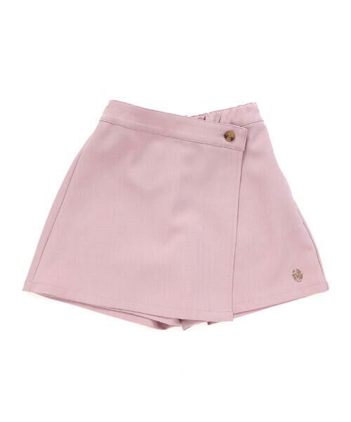 BeBe Petits Pois Vert / ベベ プチ ポワ ヴェール ショート・ハーフ・半端丈パンツ | 【店舗限定】ラップスカート風キュロットパンツ(95~150cm)<br> | 詳細1